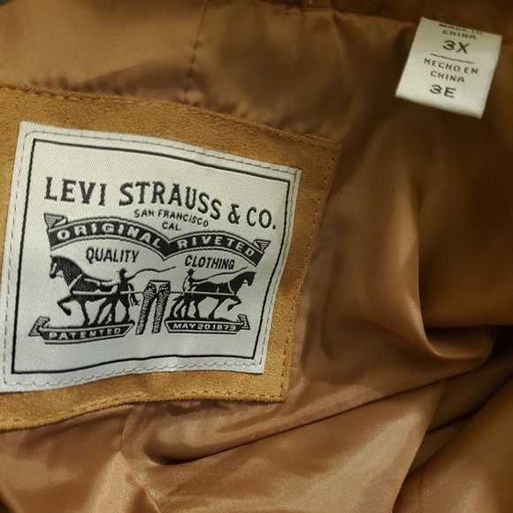 NWT Levi's Women's size 3X Faux Suede Belted Asymmetrical Moto Jacket Cognac Tan - Picture 10 of 10